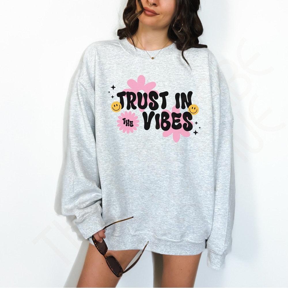 🚨 SALE 🚨 Trust in the Vibes Graphic Crewneck Sweatshirt